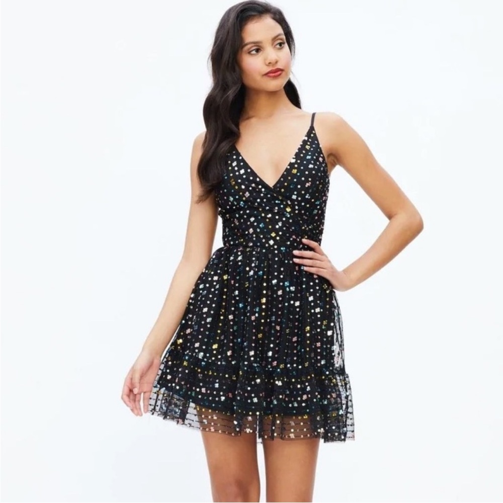 NWT Dress the Population Solange Crepe Party Dress Size Large